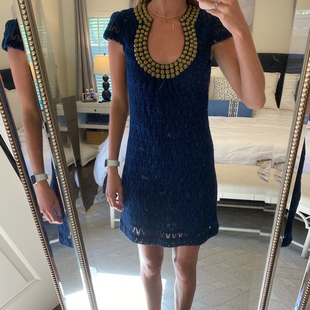 Trina Turk Embellished Scoop Neck Dress